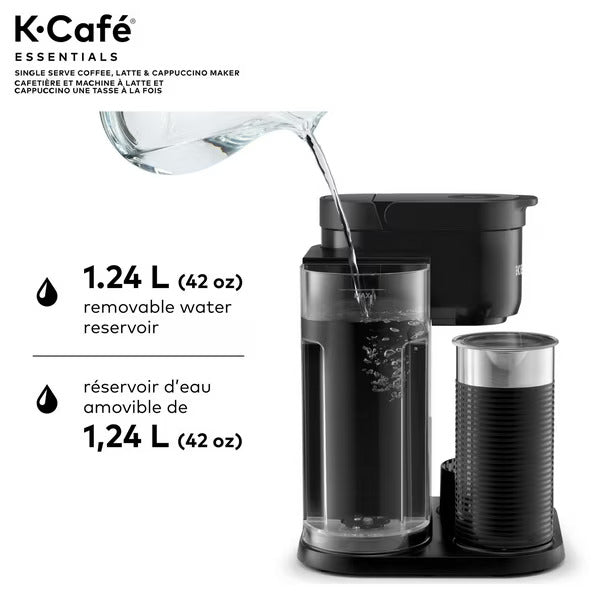 Cafetera para café con leche y capuchino de una sola porción KEURIG K-Cafe Essentials K85, paquete defectuoso con garantía total