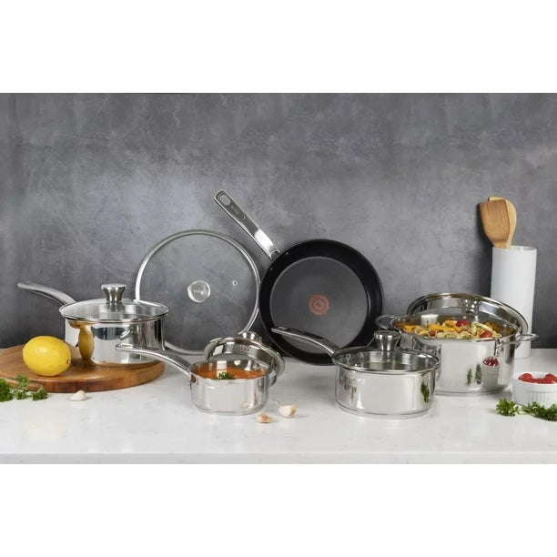 T-fal Unlimited Platinum 10-Piece Non-Stick Stainless Steel Cookware Set - HA868SA54