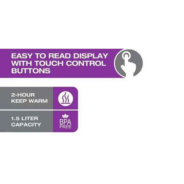 SALTON Cool Touch Digital Control Kettle 1.5 L, 1500W- JK1956