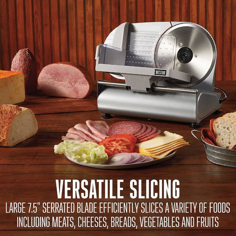 WESTON 61-0750-W Electric Meat Slicer - Factory serviced with Home Essentials warranty