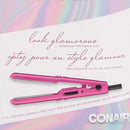 Conair Mini 1/2-inch Ceramic Straightener in Fun Iridescent Pouch, Travel size pink-CB300C