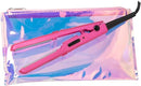 Conair Mini 1/2-inch Ceramic Straightener in Fun Iridescent Pouch, Travel size pink-CB300C