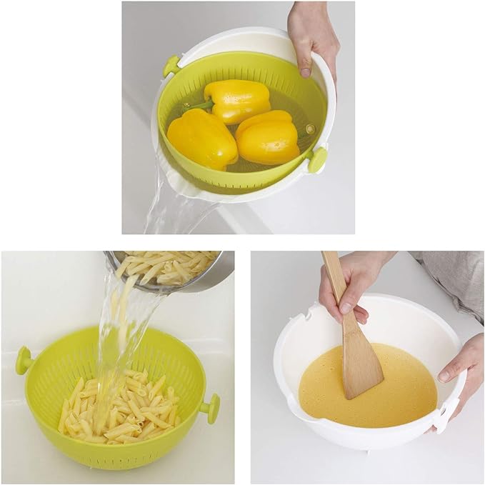 Kokubo Vegetable Fruit Rice Spin Wheel Colander L (Green)-‎KK-308