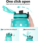 Botella de agua motivacional DVKPTBK de 32 oz con marcador de tiempo 