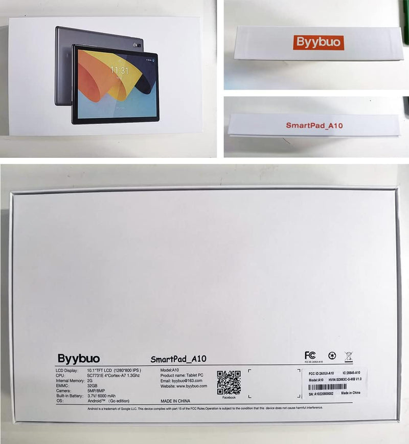 BYYBUO Tablet 10.1 inch Android 13, 64GB ROM 2GB RAM - SMARTPAD_A10_L