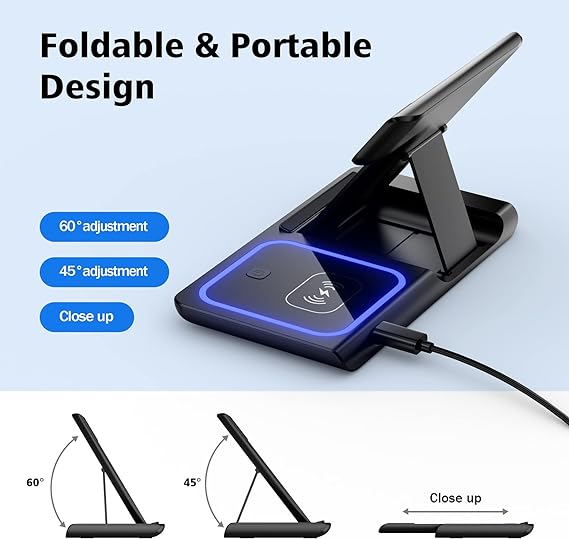 YOXINTA Wireless Charger, 3 in 1 Fast Wireless Charging Station
