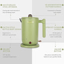 GL-FEYOHH 1.2L Retro Keep Warm Electric Kettle, 1200W Speed-Boil 304 Stainless Steel- k1