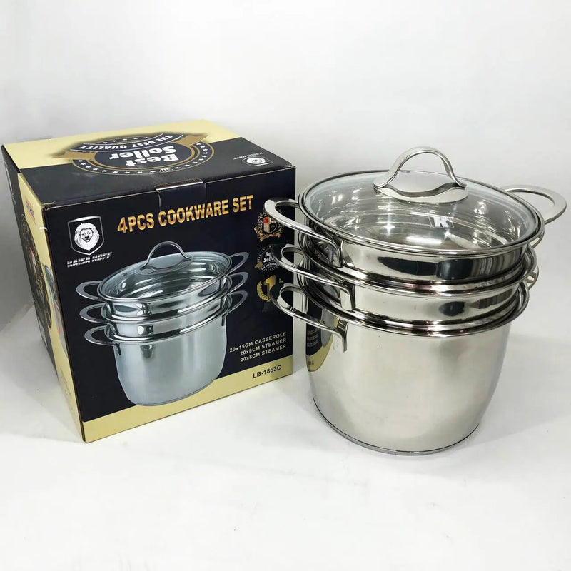 KAISA HOFF Stainless Steel Cookware Set With Steamer-LB-1857CB