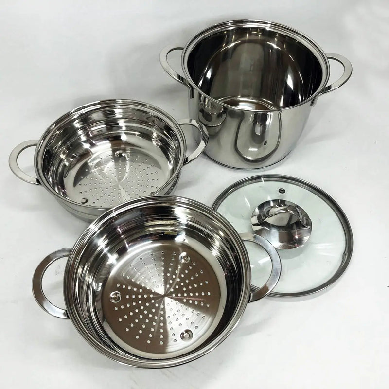 KAISA HOFF Stainless Steel Cookware Set With Steamer-LB-1857CB