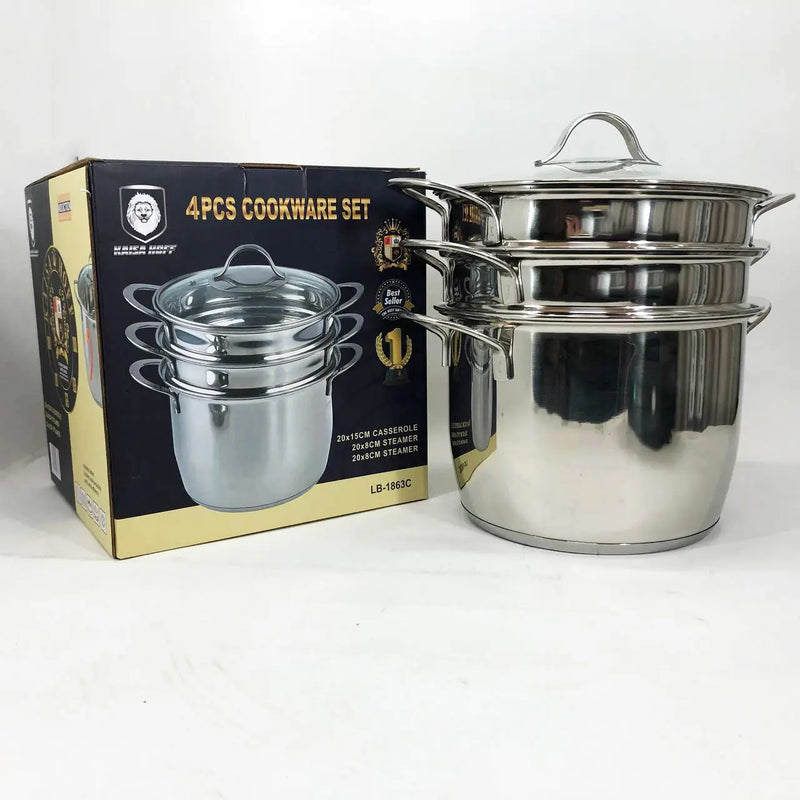 KAISA HOFF Stainless Steel Cookware Set With Steamer-LB-1857CB