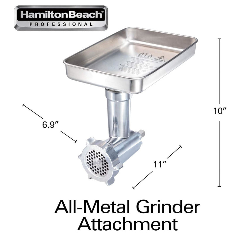 HAMILTON BEACH Professional 63245 Stand Mixer Specialty Attachment All-Metal Meat and Food Grinder Set