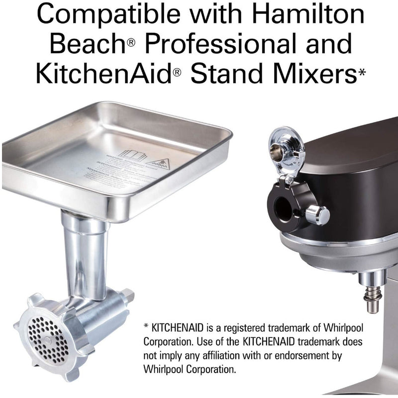 HAMILTON BEACH Professional 63245 Stand Mixer Specialty Attachment All-Metal Meat and Food Grinder Set