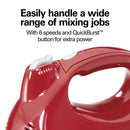 HAMILTON BEACH Power Deluxe™ 6 Speed Hand/Stand Mixer, Red- 64699