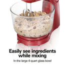 HAMILTON BEACH Power Deluxe™ 6 Speed Hand/Stand Mixer, Red- 64699
