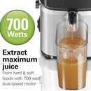 HAMILTON BEACH Whole Fruit Juicer Machine, Centrifugal Extractor 700W - 67840