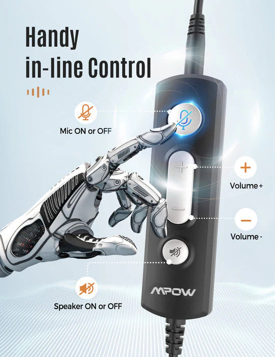 MPOW HC6 Pro USB Headset With Noise Cancellation Microphone- BH328B