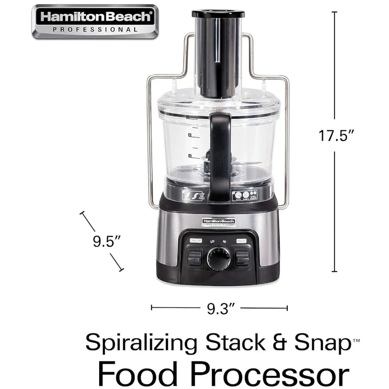 Procesador de alimentos apilable y compacto HAMILTON BEACH PROFESSIONAL 70815 - Reacondicionado con garantía de Home Essentials