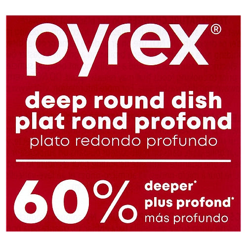 PYREX Baking Glass Dish Round Deep 2.6QT/2.46L