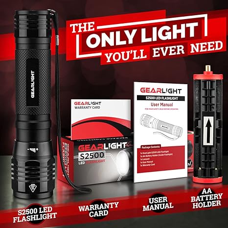 GearLight High Lumens LED Flashlight- S2500