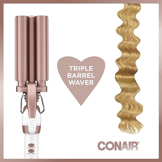 Conair Double Ceramic Triple Barrel Curl Styling Waver -CD704C