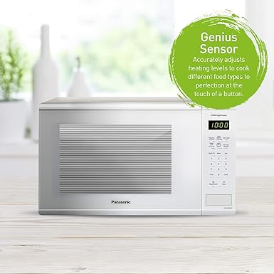 Panasonic 1.3 cft. 1100W Genius Microwave Oven Refurbished with Home Essentials warranty , White -NNSG676W