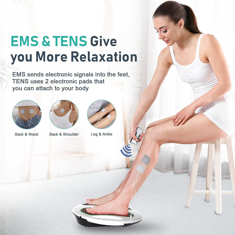 QUINEAR Foot Circulation Stimulator (FSA or HSA Eligible) EMS Electronic Stimulator and Foot Massager with TENS Unit Pads for Leg Swellen- QN-038F