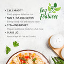 Cuiseur à riz et cuiseur vapeur Panasonic 3 tasses, blanc Entretien en usine avec garantie Home Essentials - SRG06FGE 