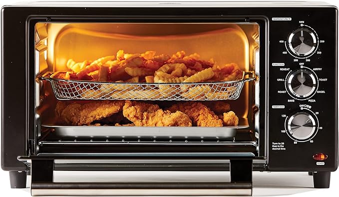 PowerXL Air Fryer Grill 8 in 1 Roast, Bake, Rotisserie, Electric Indoor Grill (Black Deluxe)