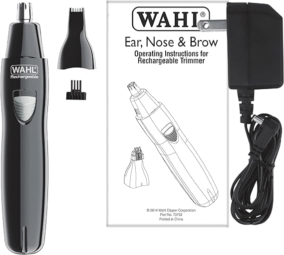 WAHL Canada Deluxe Groomer Rechargeable 6-in-1 Detailer, Personal Trimmer, Ear, Nose and Brow Trimmer, Certified for Canada  Black-5556
