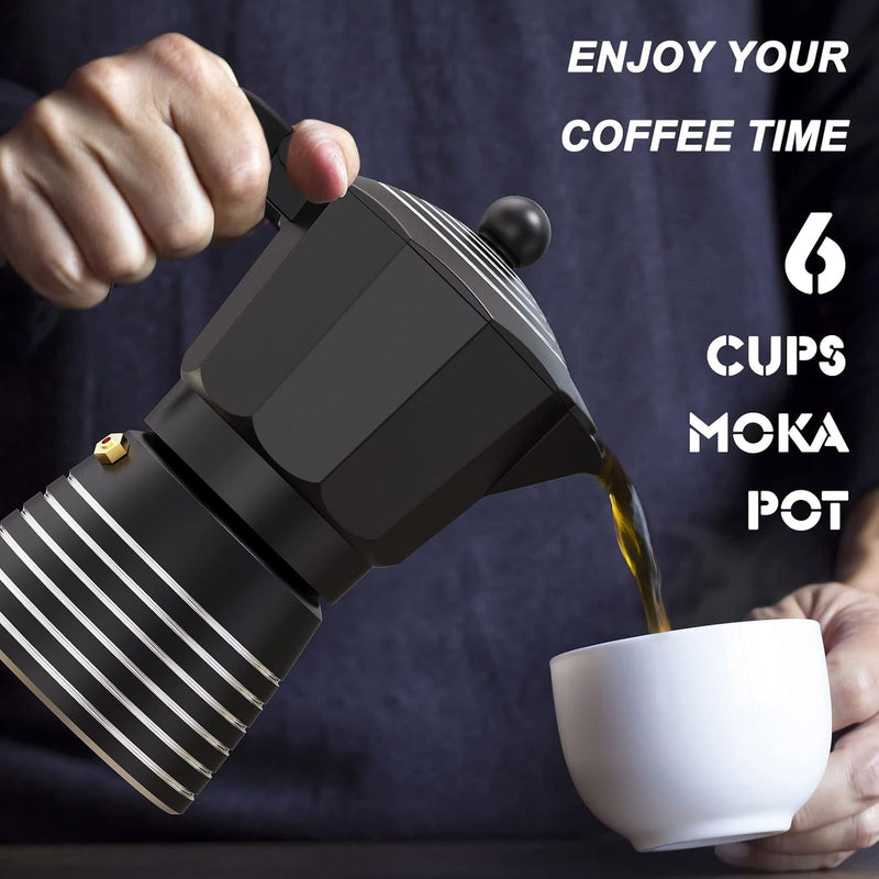 RAINBEAN Moka Pot 6 Cup Set Espresso Maker