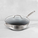 CUISINART 12" EVERLASTING NON-STICK STAINLESS STEEL STIR-FRY PAN/WOK WITH COVER-77IEL26-30HNSCC