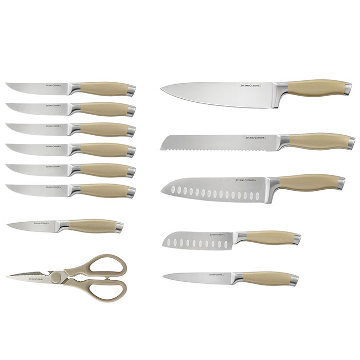 STUDIO CUISINE 14 Piece Stainless Steel Knife Block Set-71820