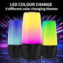 FDY Bluetooth Speaker, 9 Color LED Lighting Themes Speaker, IPX6 Waterproof Portable Wireless Speaker, Bluetooth 5.3, Wireless Two Pairing, 360° Stereo Sound Effect for Family Gatherings (Colorful)