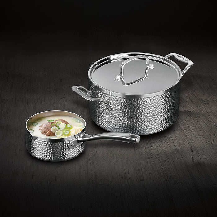 CUISINART HTP-11SSC 11-piece Vintage Hand Hammered Tri-ply Cookware Se