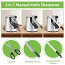 Manual Knife Sharpener with Suction Cup 3-in-1