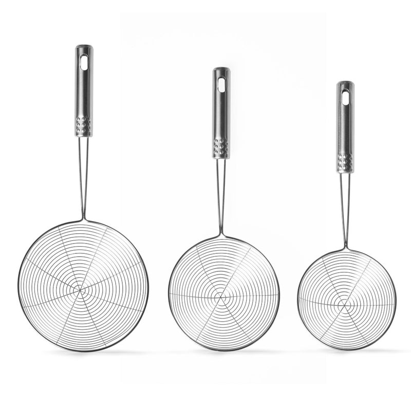 STARFRIT 98277 Set of 3 Stainless Steel Asian Style Spider Strainers