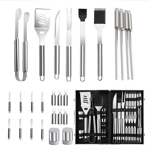 26PCS BBQ Tools Stainless Steel Barbecue Utensil Set with Storage Case