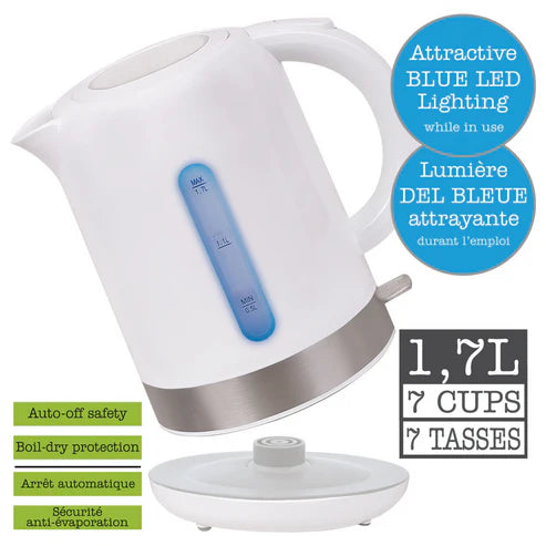 Hauz Quickboil Cordless Jug Kettle 1.7L White-AKL664