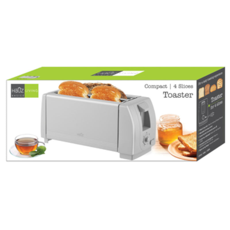 Tostadora Hauz 4 rebanadas 1300W Blanca - ATS4463