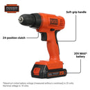 BLACK+DECKER BDC120VA 20V MAX* POWERCONNECT Cordless Drill/Driver with 100-Piece Kit