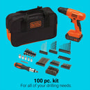 BLACK+DECKER BDC120VA 20V MAX* POWERCONNECT Cordless Drill/Driver with 100-Piece Kit