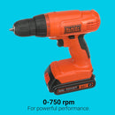 BLACK+DECKER BDC120VA 20V MAX* POWERCONNECT Cordless Drill/Driver with 100-Piece Kit
