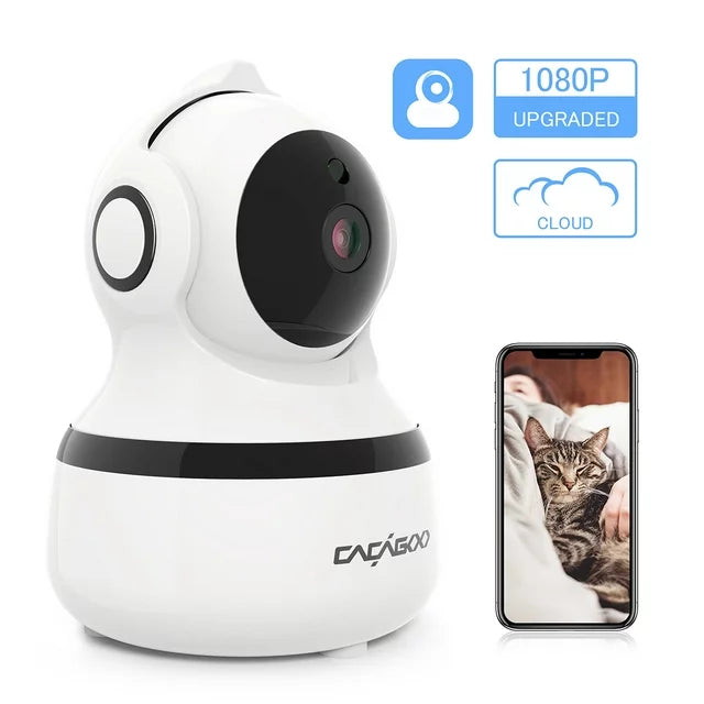 CACAGOO 1080P Wireless Indoor Security Camera Smart Home Surveillance IP Camera with IR Night Vision/Two-Way Audio, Cloud Storage for Baby/Elder/Pet/Nanny Monitor