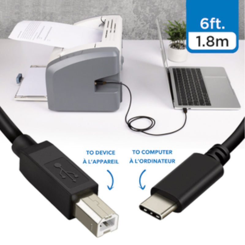 ELINK CC791 6ft USB-C to USB-B Printer/Scanner Cable