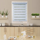ITY CDNW-1 34 Olivia Stone Cordless Polyester Zebra Day-Night Blind 34"x84" in White