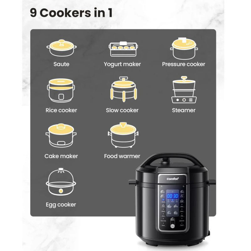 COMFEE CPC60D7ABB 6 QT 9 in 1 Multi Pressure Cooker - Blemished package with full warranty