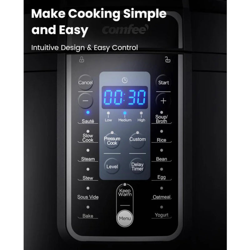 COMFEE CPC60D7ABB 6 QT 9 in 1 Multi Pressure Cooker - Blemished package with full warranty