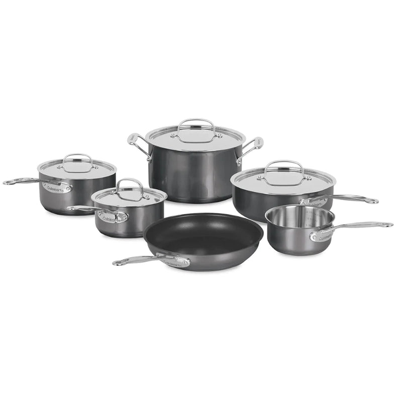 CUISINART Style Collection 10Pc Stainless Steel Cookware Set - Midnight Grey- CSS-10MGC