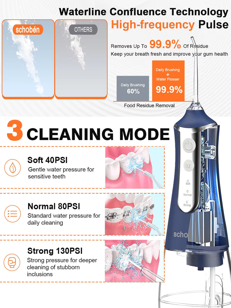 SCHOBEN Cordless Water Dental Flosser- L10