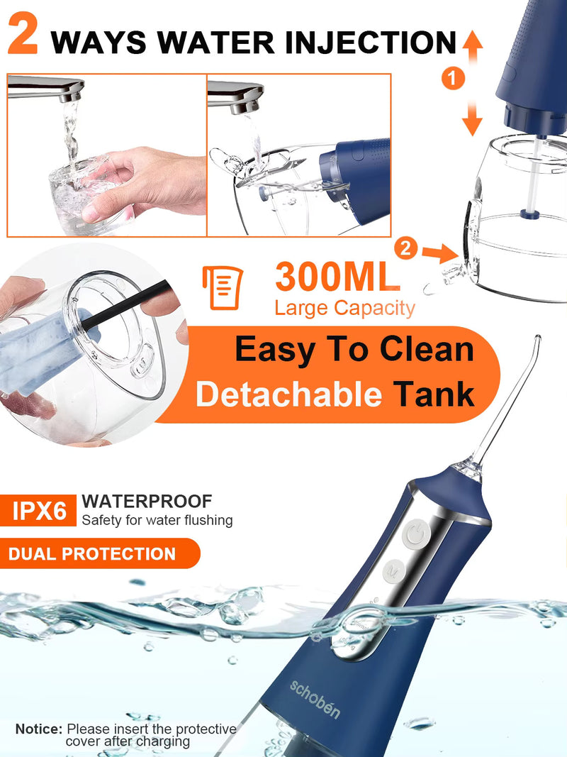 SCHOBEN Cordless Water Dental Flosser- L10